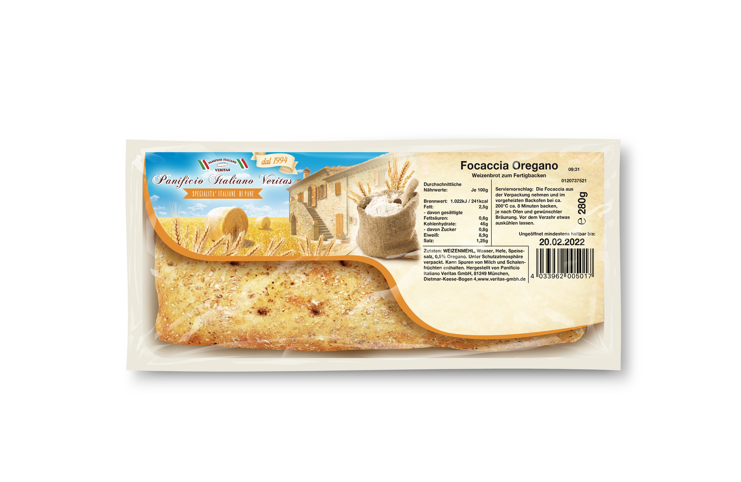 Focaccia Oregano 280g - 9er Pack