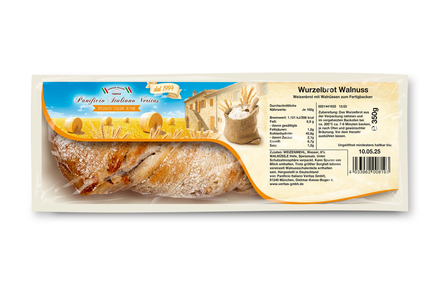 Wurzelbrot Walnuss 350g - 6er Pack
