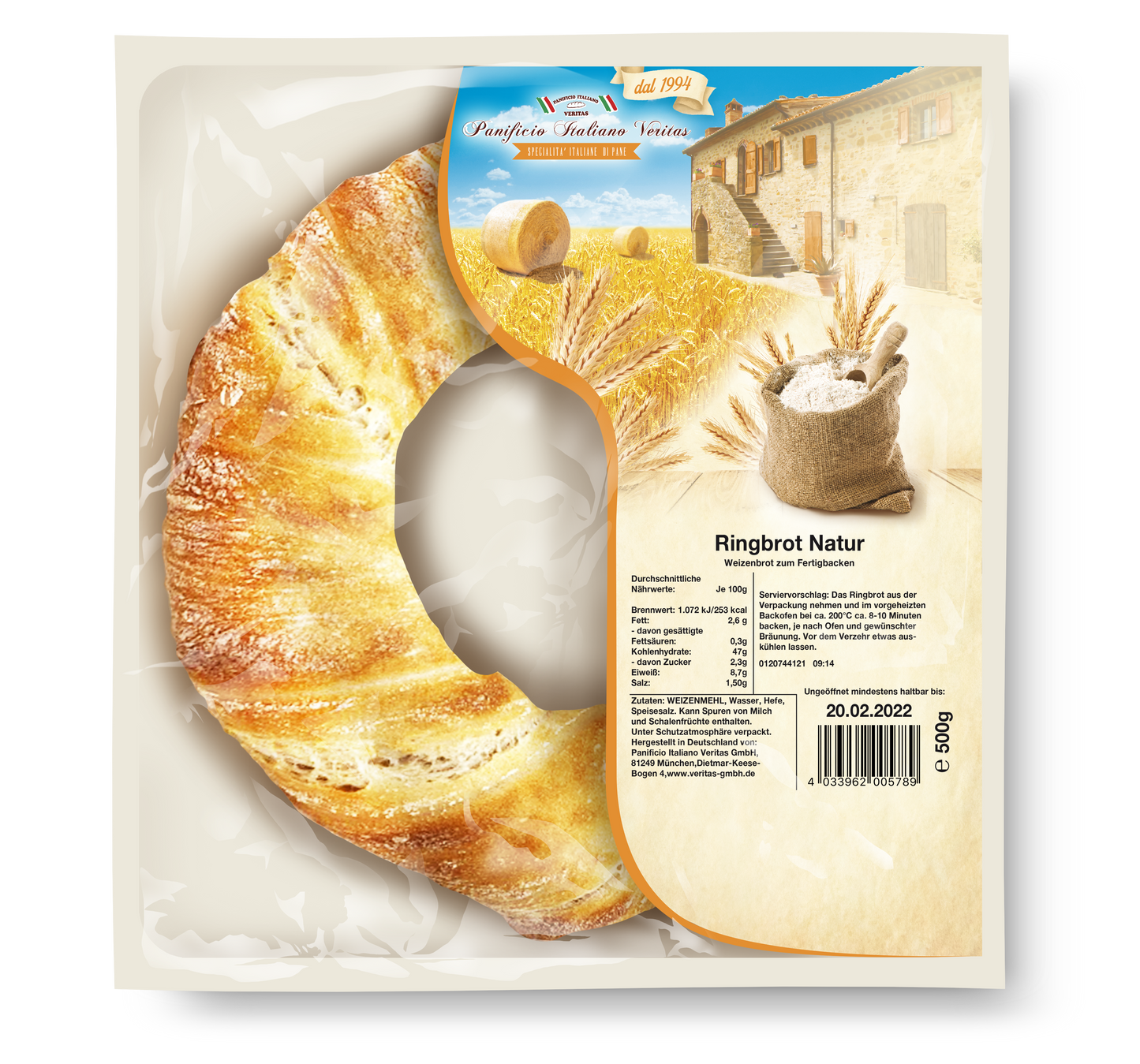 Ringbrot Natur 500g - 5er Pack