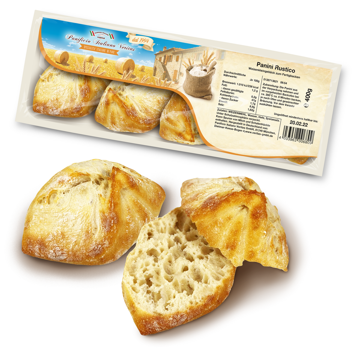 Rustic Panini Panini Rustico 400g - 6er Pack – Panificio Italiano Veritas