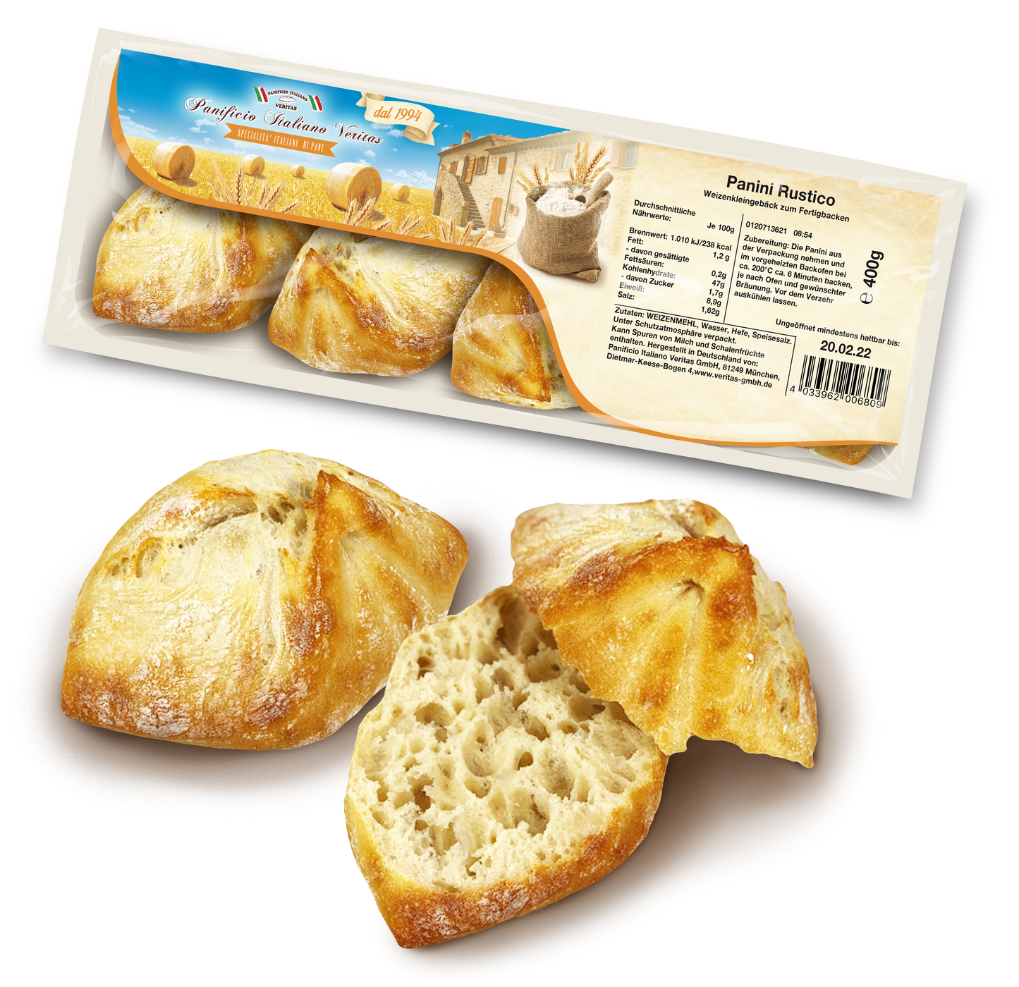 Panini Rustico 400g - 6er Pack