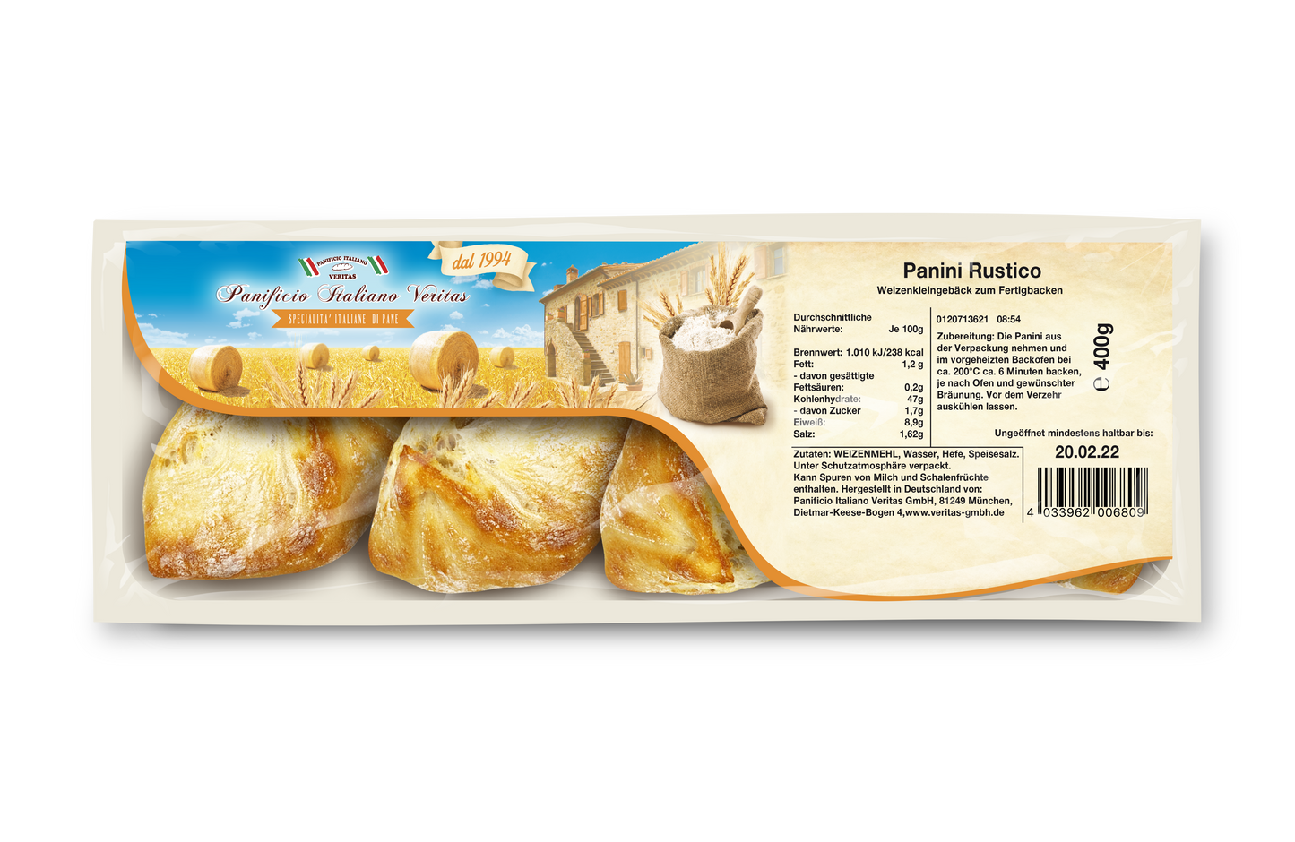 Panini Rustico 400g - 6er Pack