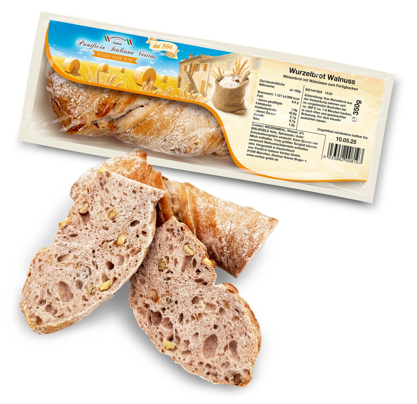Wurzelbrot Walnuss 350g - 6er Pack
