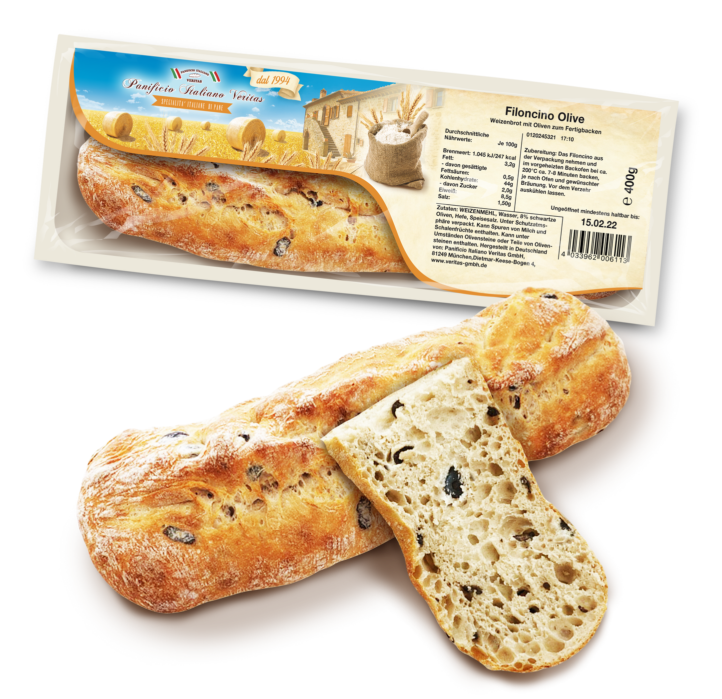 Filoncino Olive 400g - 6er Pack