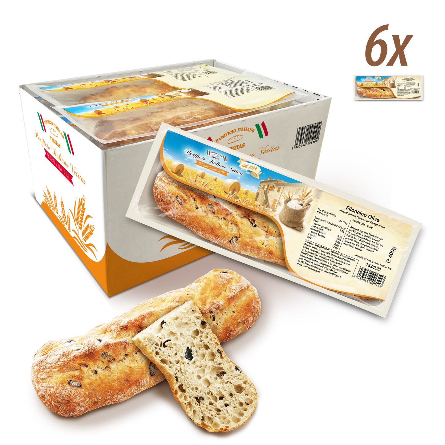 Filoncino Olive 400g - 6er Pack