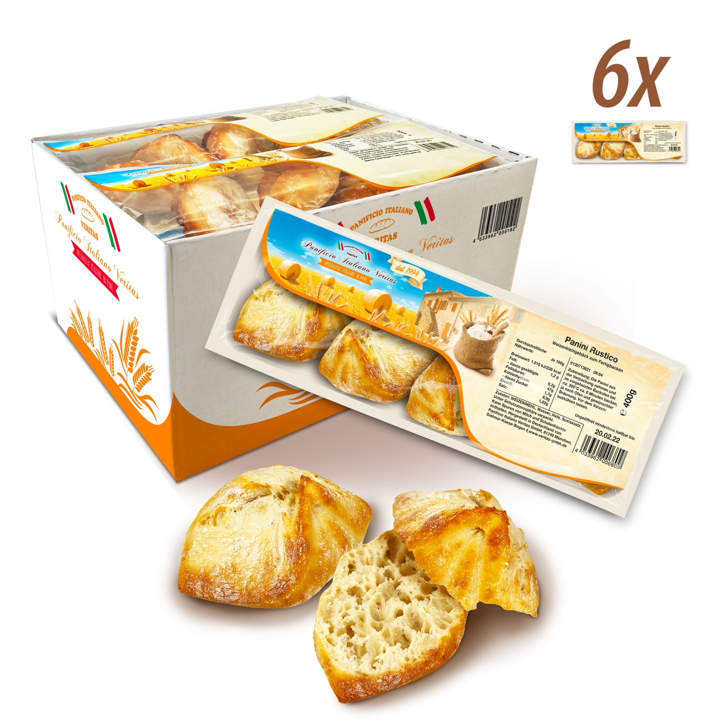 Panini Rustico 400g - 6er Pack