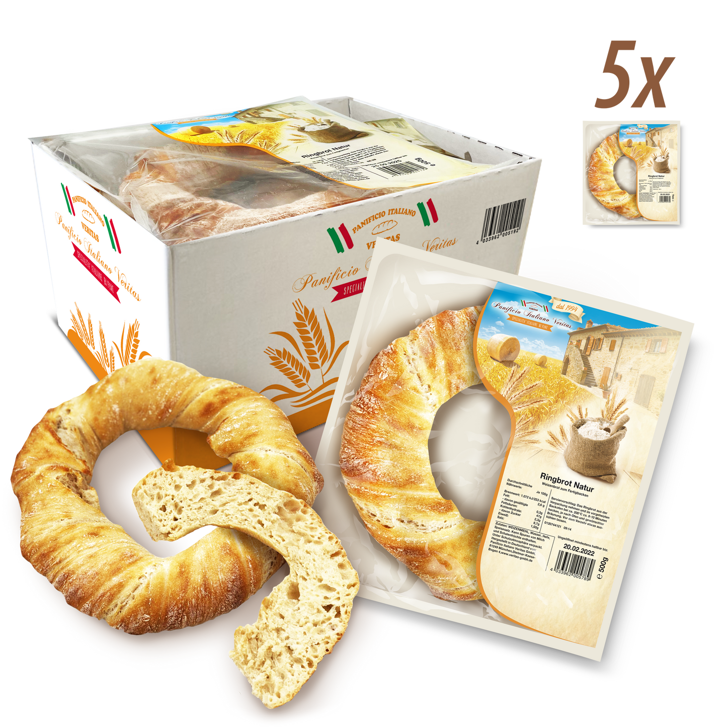 Ringbrot Natur 500g - 5er Pack
