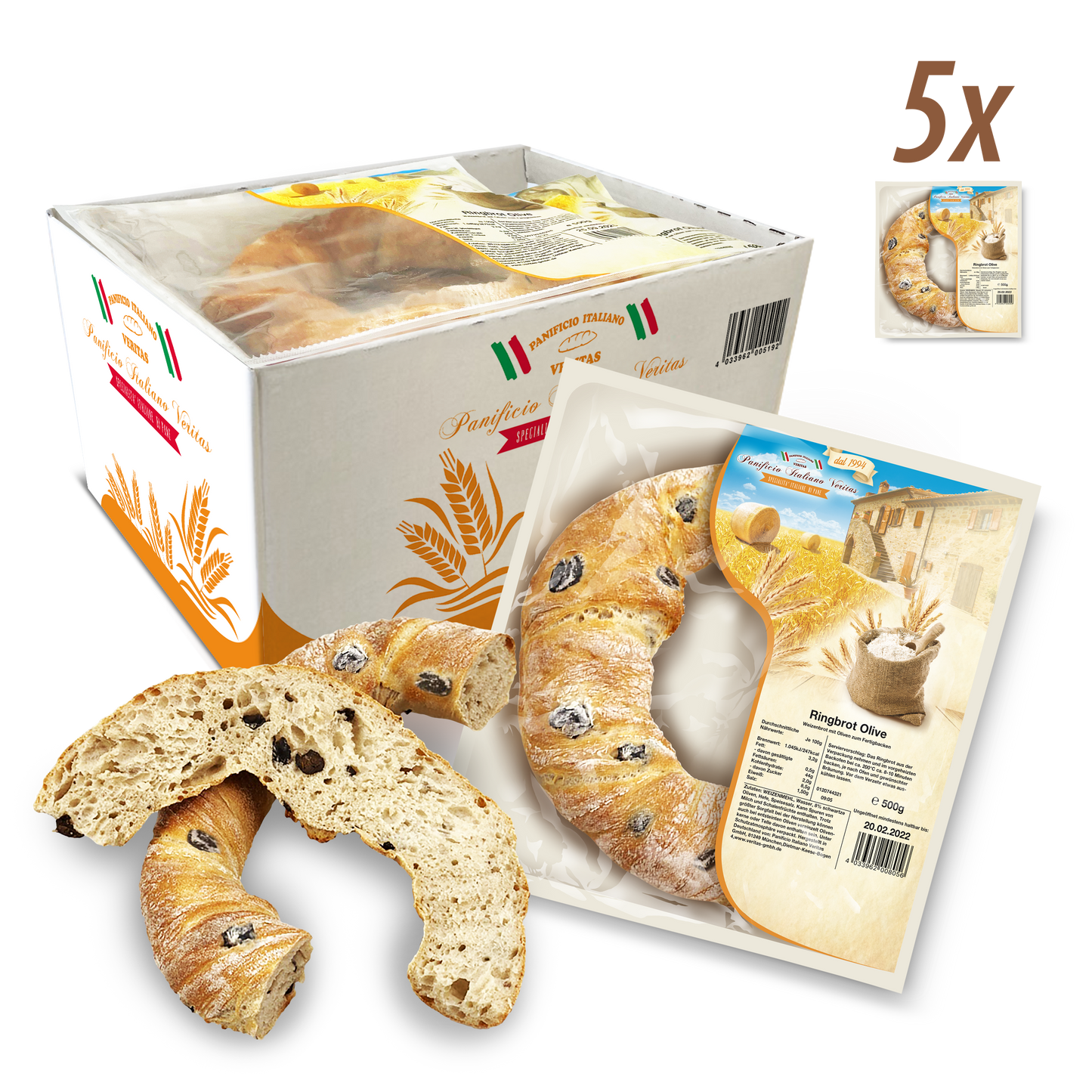 Ringbrot Olive 500g - 5er Pack
