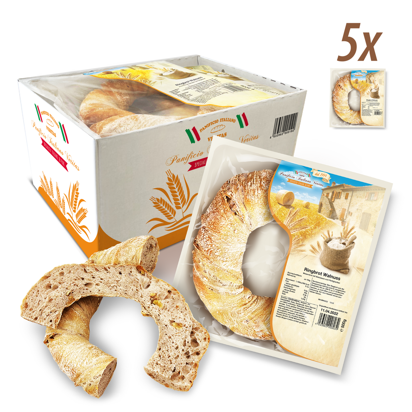 Ringbrot Walnuss 500g - 5er Pack