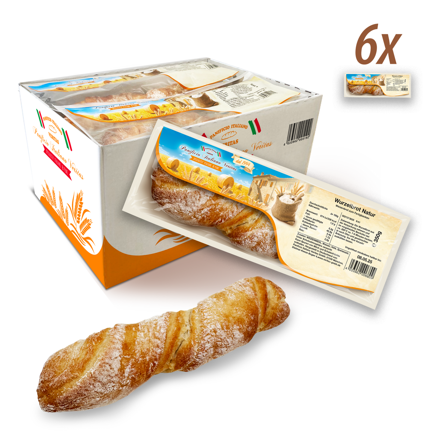 Wurzelbrot Natur 350g - 6er Pack